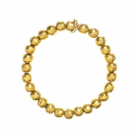 Appraisal: An Karat Yellow Gold Buddha Bead Bracelet Paola Ferre consisting