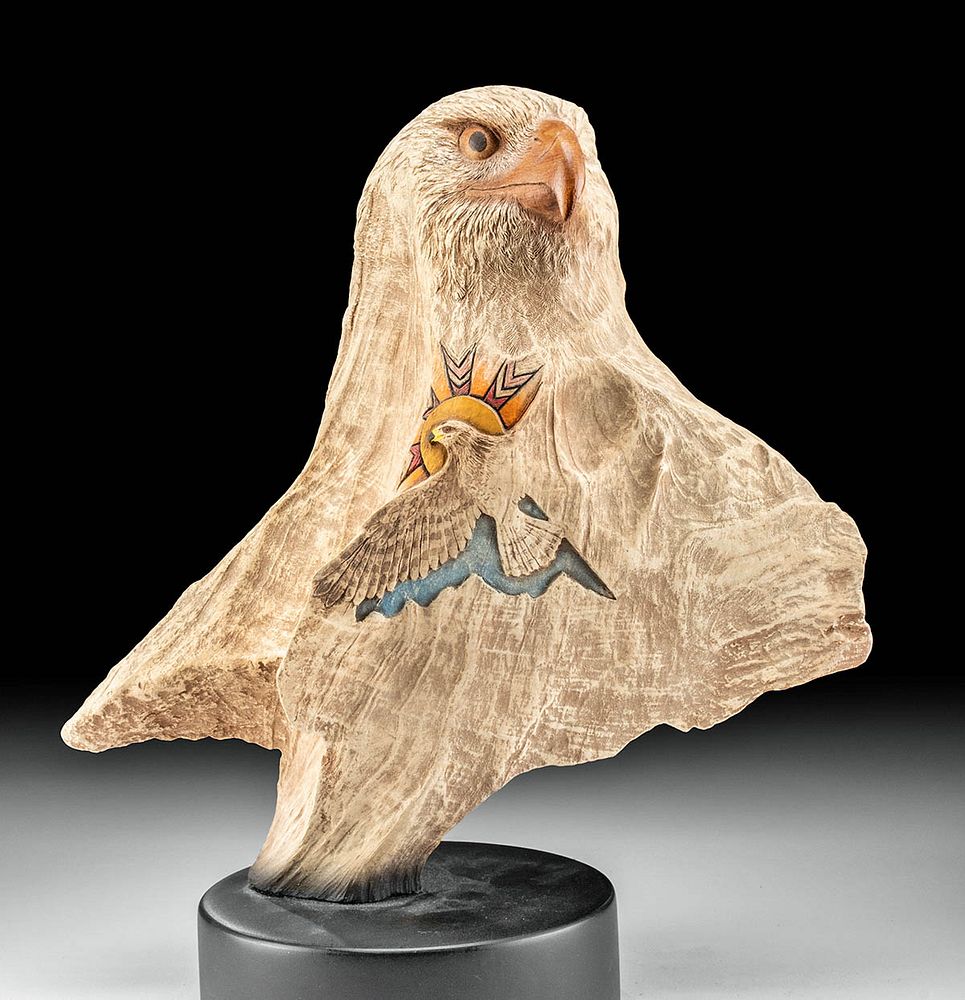 Appraisal: Rick Cain Medicine Hawk Sculpture First Time At Auction Rick