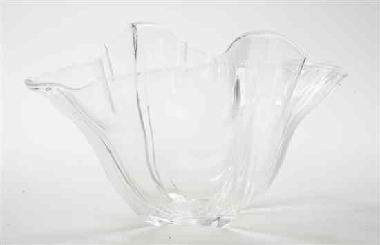 Appraisal: A Steuben Grotesque Glass Vase having a ruffled flaring rim