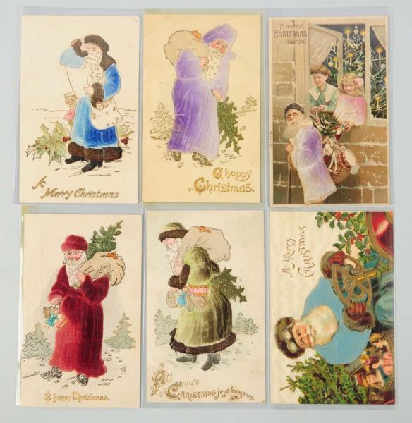 Appraisal: Lot of Santa Postcards Lot of six postcards of Santa