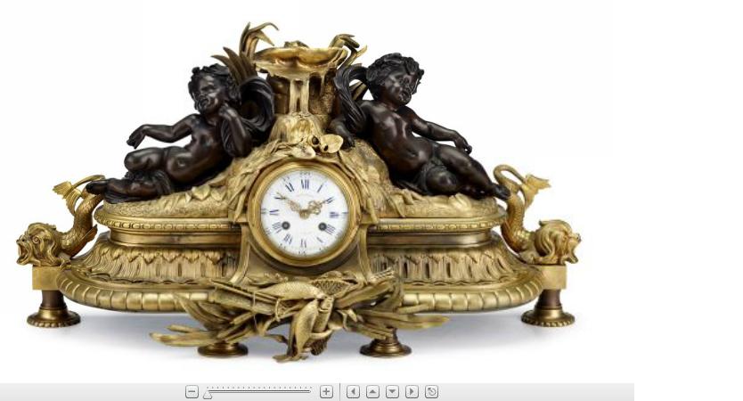 Appraisal: Fine French gilt and patinated bronze mantel clock th century