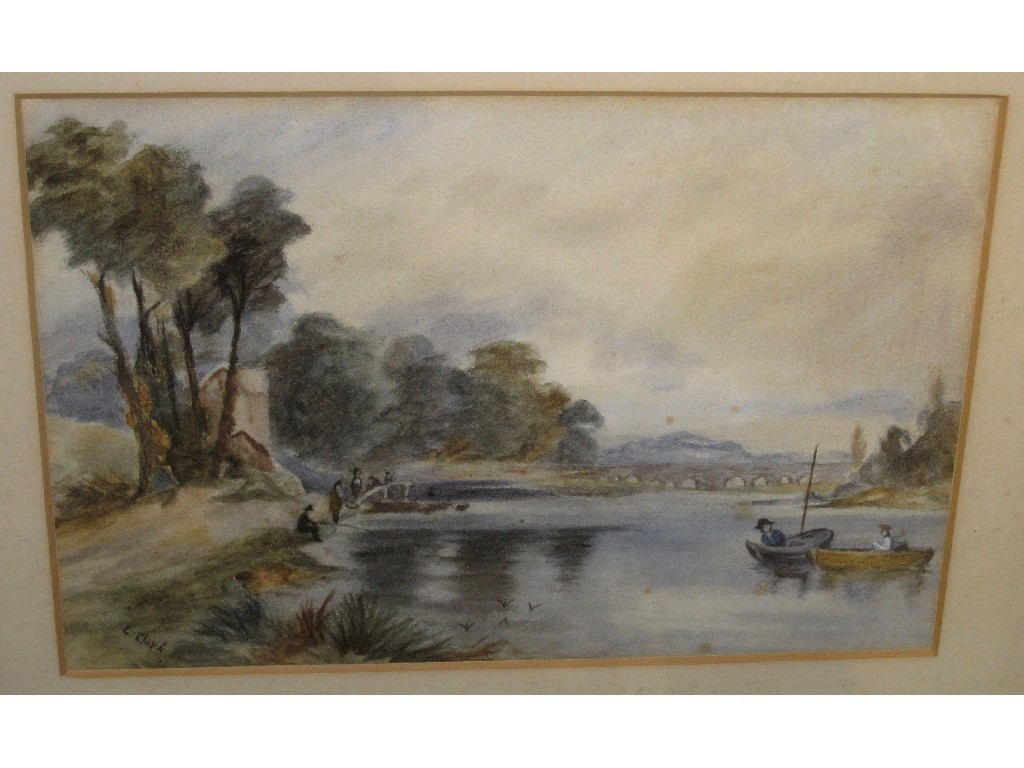 Appraisal: Watercolour river scene indistinctly signed lower left