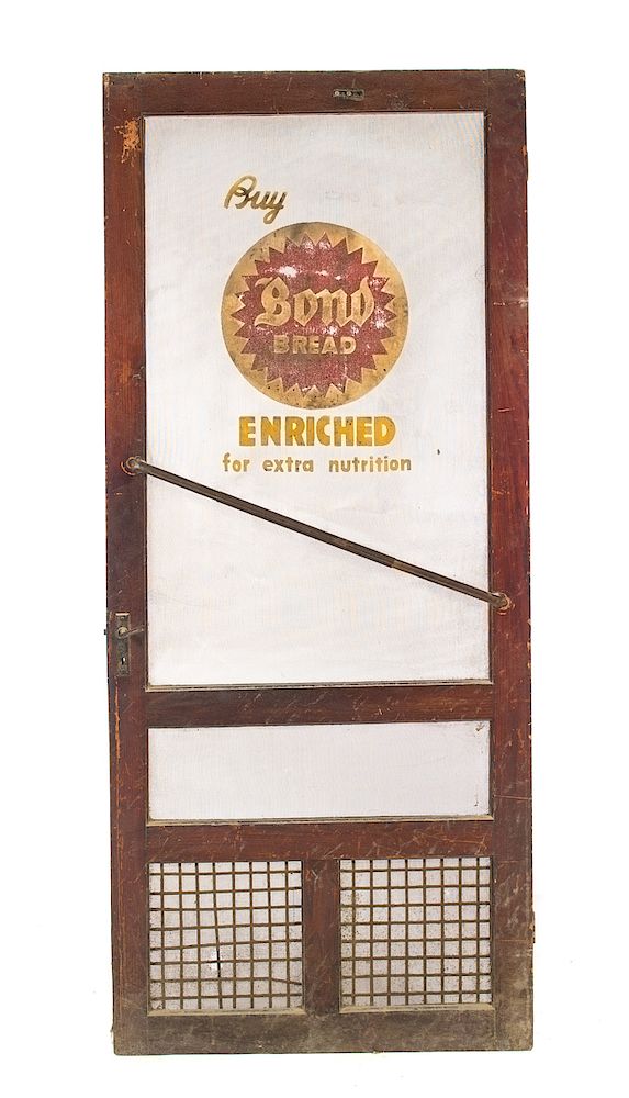 Appraisal: Oak Bond Bread General Store Screen Door Good original condition