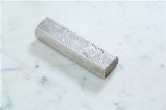 Appraisal: SILVER BAR Marked Electrum C C M Lot oz t