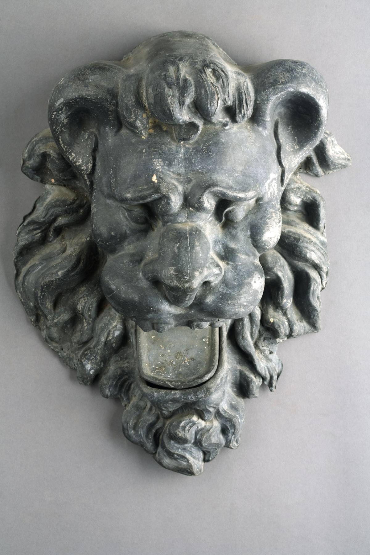 Appraisal: GEORGIAN CAST-LEAD LION-FORM GARDEN ORNAMENT Realistically cast with mane and