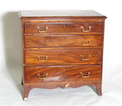 Appraisal: Federal mahogany four drawer chest pennsylvania late th century The