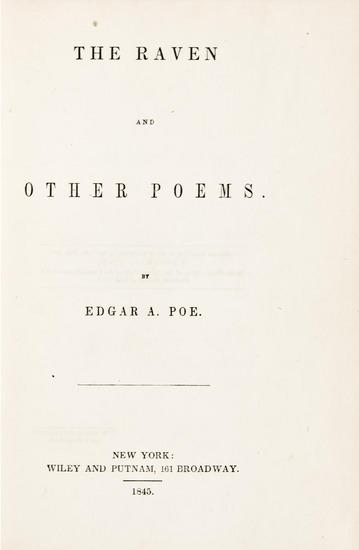 Appraisal: POE Edgar Allan - The Raven and Other Poems New