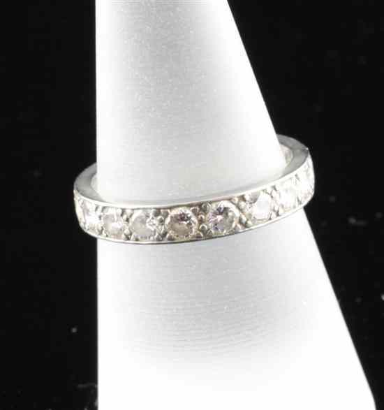 Appraisal: A platinum and diamond full eternity ring set with nineteen