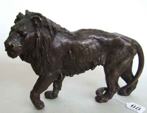 Appraisal: A bronze model of a lion possibly English late th