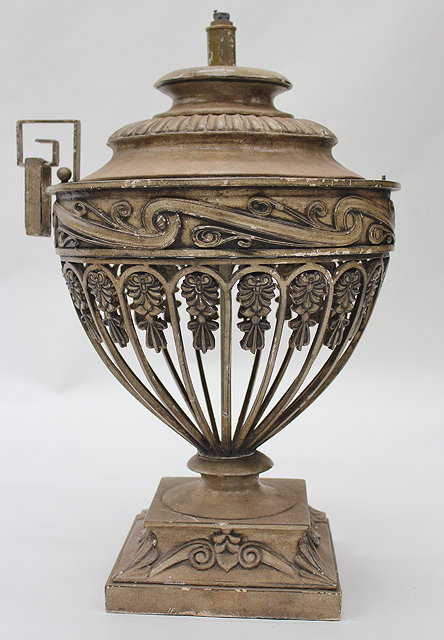 Appraisal: AN ART DECO PAINTED METAL TABLE LAMP in the form