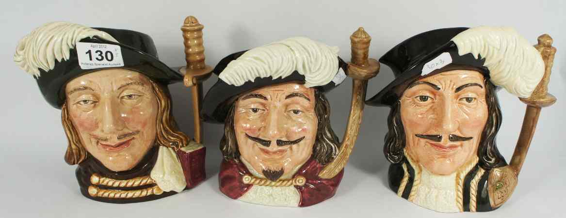 Appraisal: Royal Doulton Large Character Jugs Three Musketeers Porthos D Athos