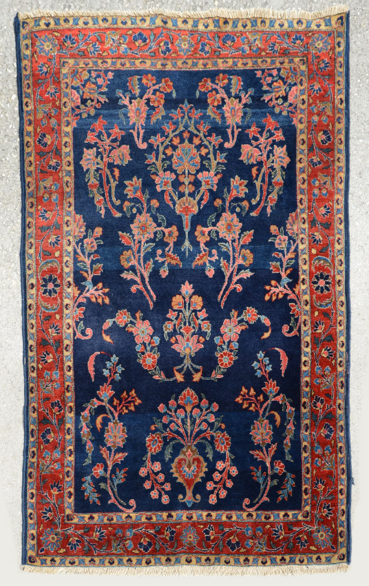 Appraisal: SEMI-ANTIQUE PERSIAN ''BLUE'' SAROUK HAND KNOTTED WOOL RUG ' ''