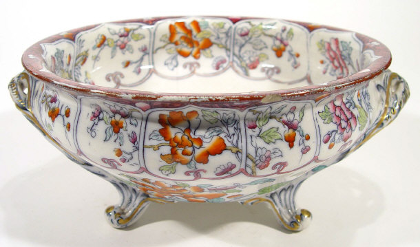 Appraisal: Victorian pottery two handled fruit bowl hand coloured and transfer