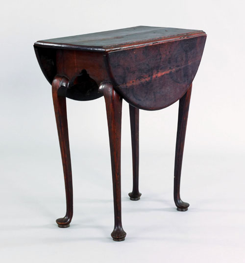 Appraisal: Diminutive New England Queen Anne cherry dropleaf table ca the