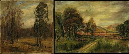 Appraisal: th Century School Four Landscapes Two oil on board two