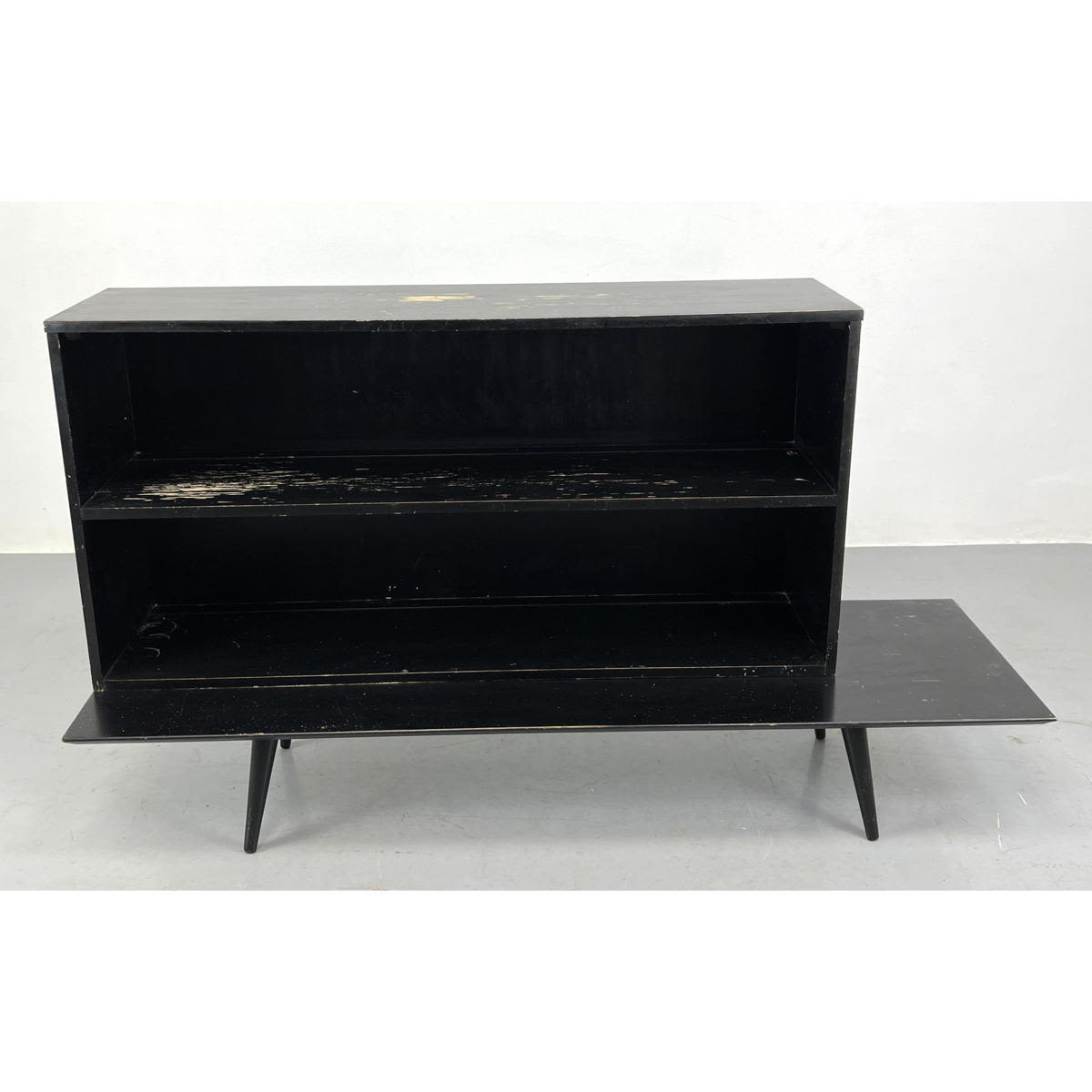 Appraisal: pc PAUL McCOBB Ebonized Coffee Table and Bookcase Small one