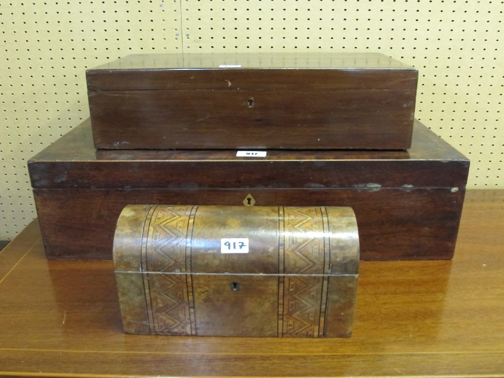 Appraisal: Victorian lap desk tea caddy and drawing case