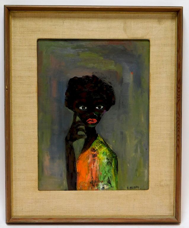 Appraisal: Grace Ahlborg Modern Portrait of an African Woman Rhode Island