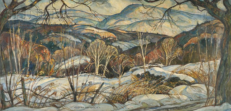 Appraisal: William Lester Stevens American - Winter Field Signed W LESTER