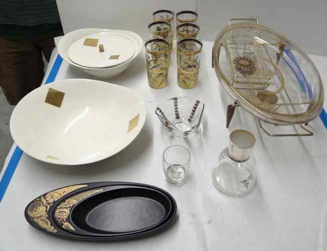 Appraisal: Lot including Georges Briard dish and bowl along with six