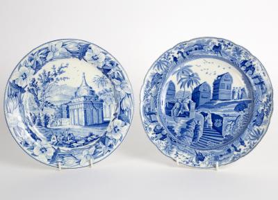 Appraisal: A Spode blue and white printed Caramanian series plate and