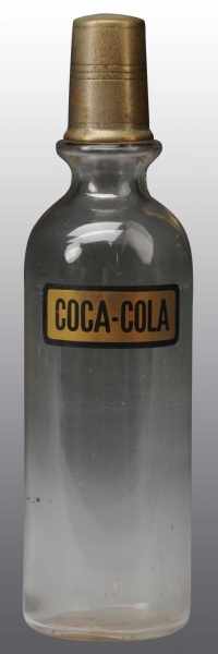 Appraisal: Glass Coca-Cola Jar with Gold Black Writing Description to s