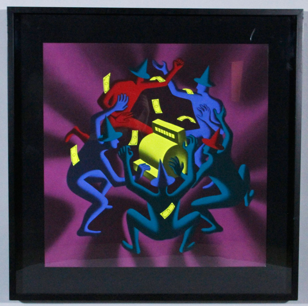 Appraisal: - Kostabi Cash Dance Serigraph Mark Kostabi Cash Dance Serigraph