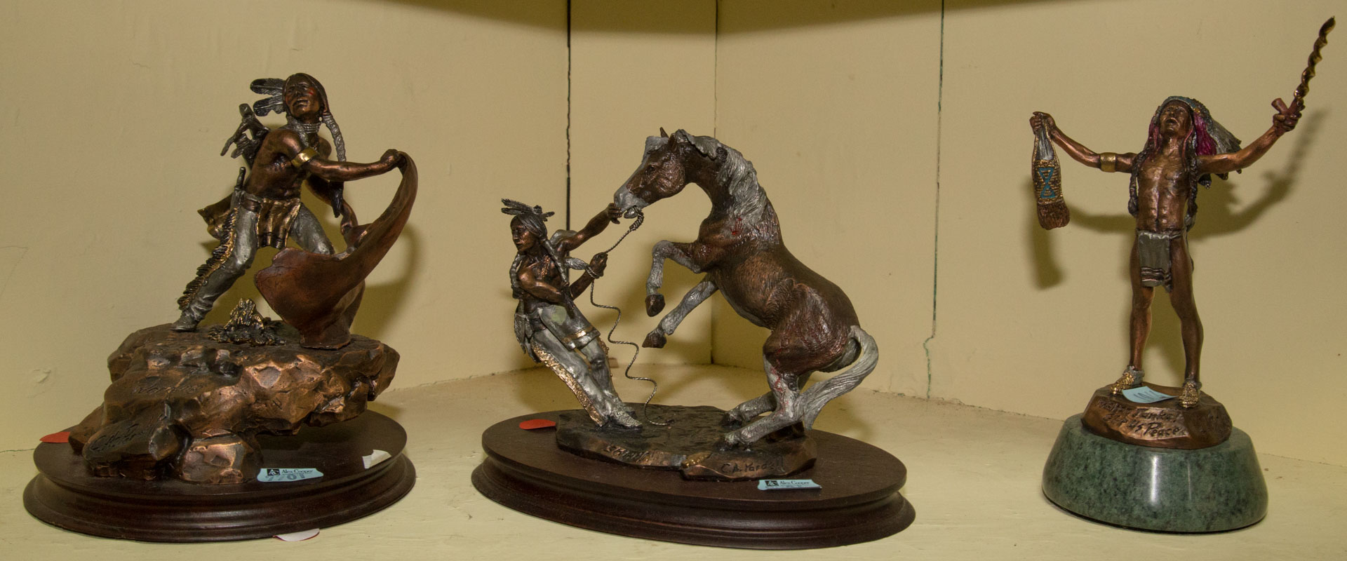 Appraisal: Three mixed metal Indian sculptures by Legends