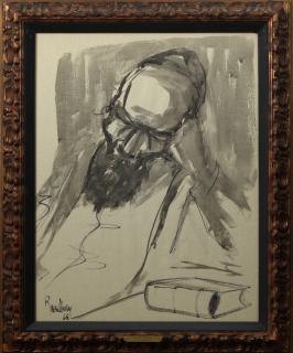 Appraisal: H Rosenblum Israeli Old Man Meditating H Rosenblum Israeli Old