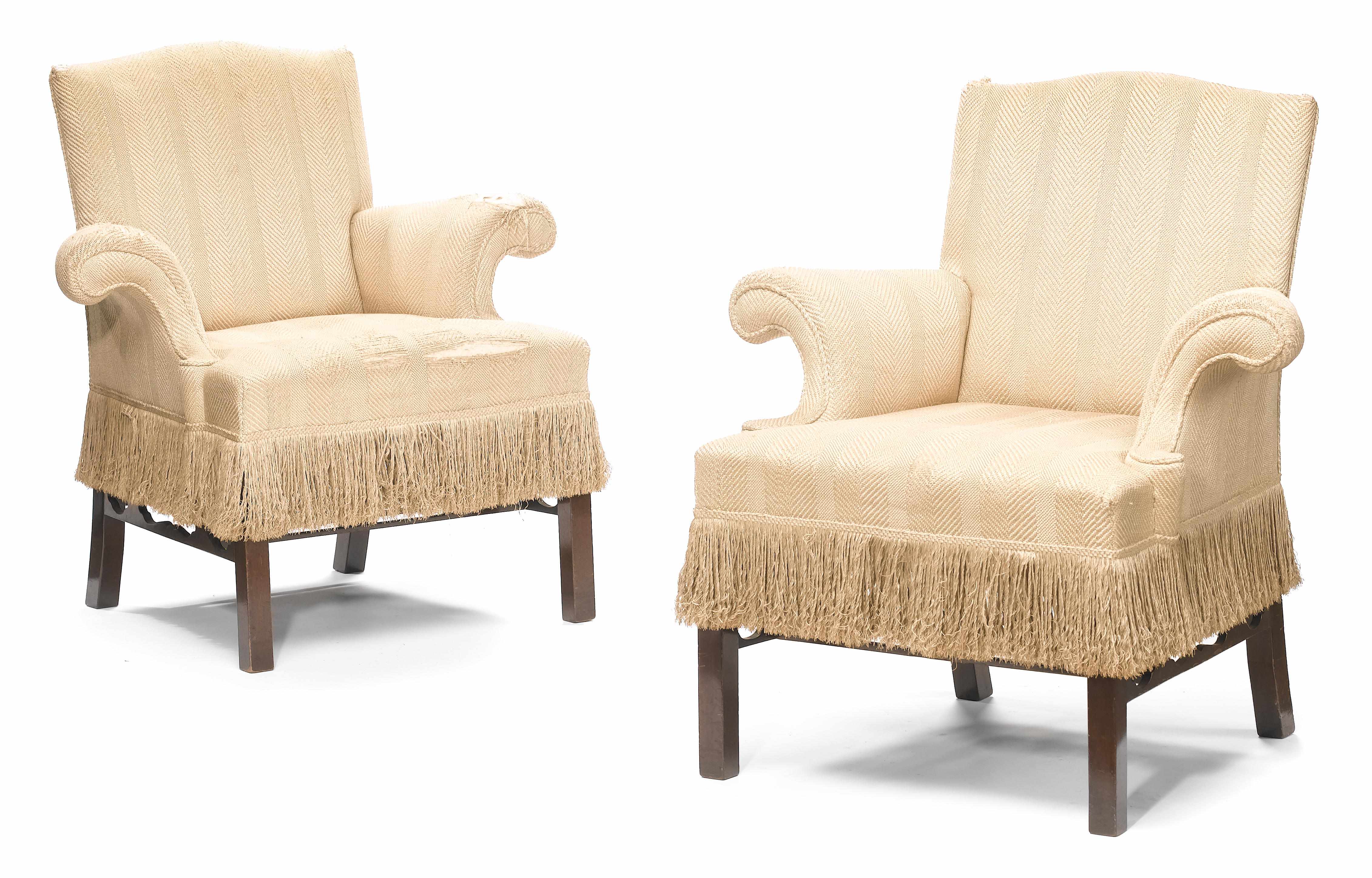 Appraisal: A pair of George III style mahogany armchairs first quarter