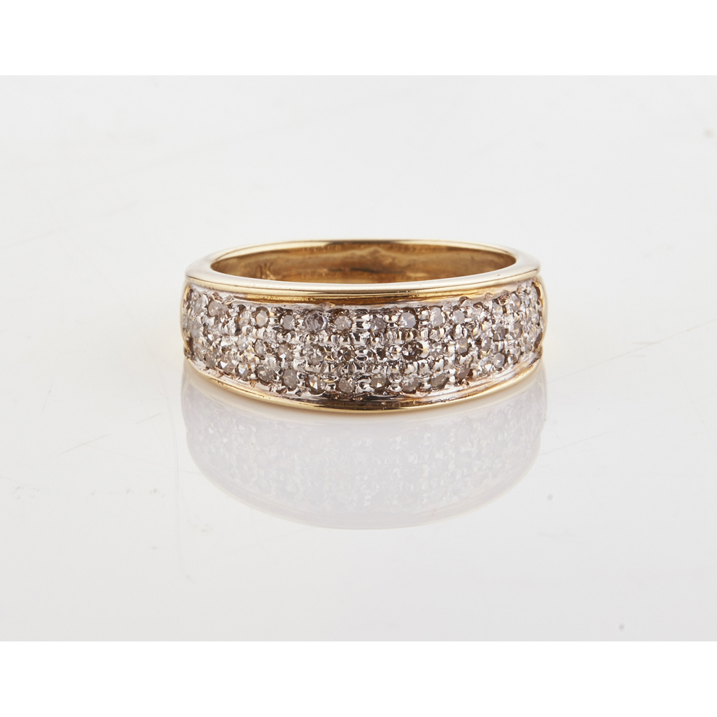 Appraisal: A modern diamond set band the tapering band pav set