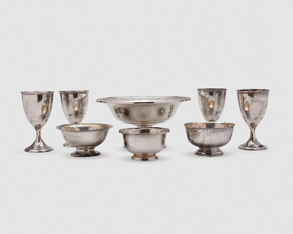 Appraisal: Assemblage of American Silver Assemblage of American Silver comprising chalices