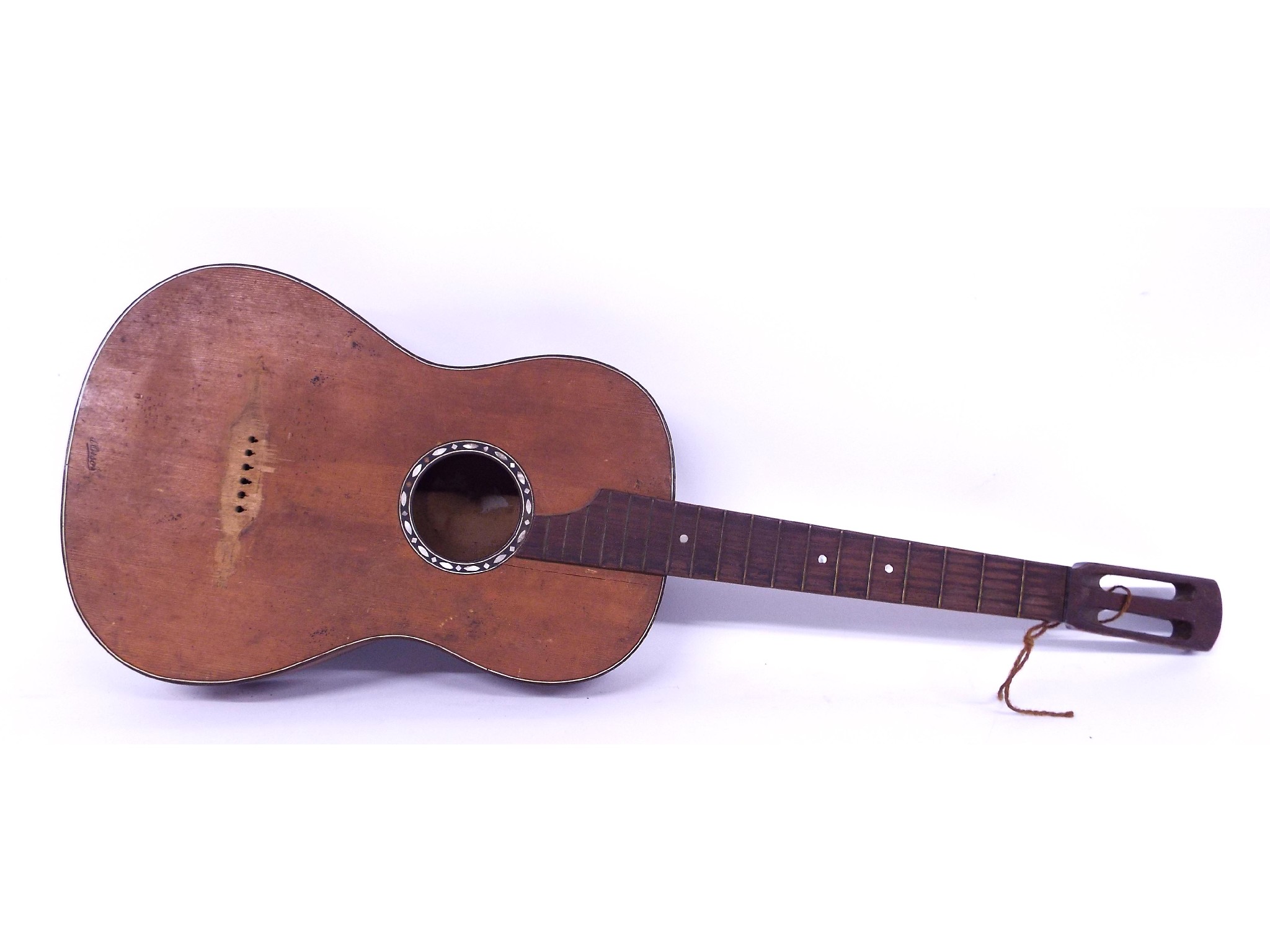 Appraisal: Early th century German small bodied guitar in need of