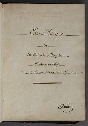 Appraisal: DELPECH DE FRASSINCH JEAN ANTOINE ESSAIS POETIQUES Circa TO Morocco