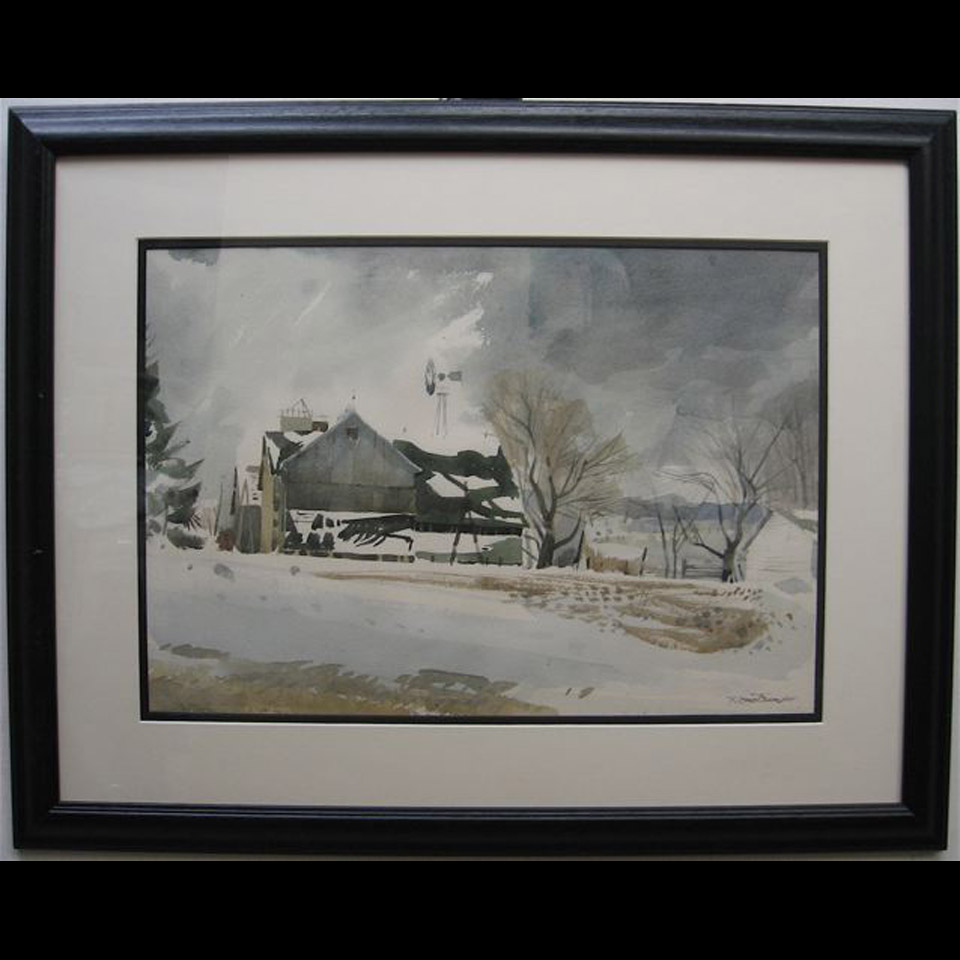 Appraisal: WINTER GALE GRAND VALLEY DONALD MACKAY HOUSTOUN - CANADIAN WATERCOLOUR