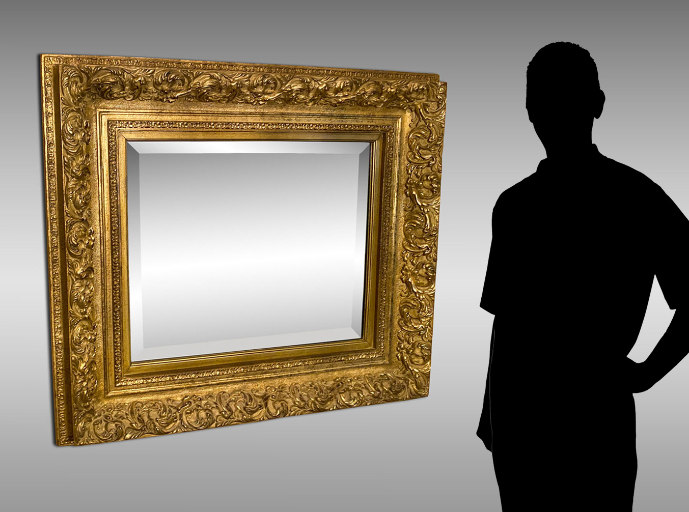 Appraisal: GOLD GILT MIRROR Rectangular beveled mirror having a Gilt frame