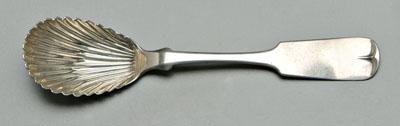 Appraisal: Charleston coin silver sugar spoon shaped fiddle handle rounded fins