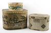 Appraisal: HAT BOXES - Lot of three th C wallpaper covered