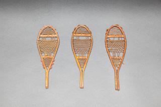 Appraisal: Three Miniature Snowshoes New England c Likely made as salesman's