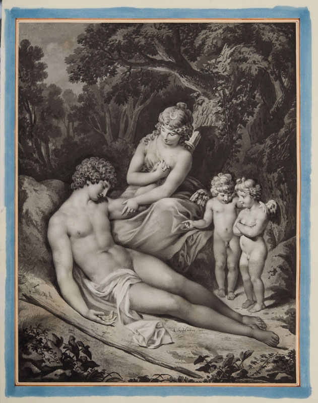 Appraisal: CRENENTIUS JACOB SEYDELMANN - ENDYMION VISITED BY SELENE Ink and