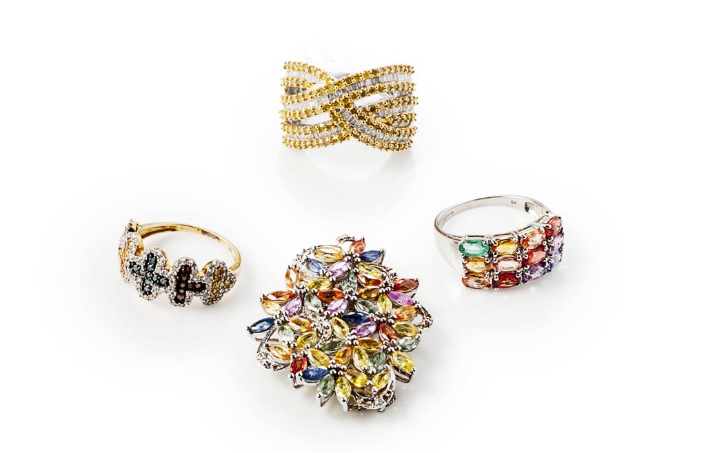 Appraisal: A collection of multi-gem set jewellery to include a multi-coloured