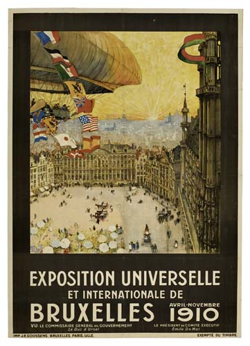 Appraisal: HENRI CASSIERS EXPOSITION UNIVERSELLE x inches J E Goossens Bruxelles