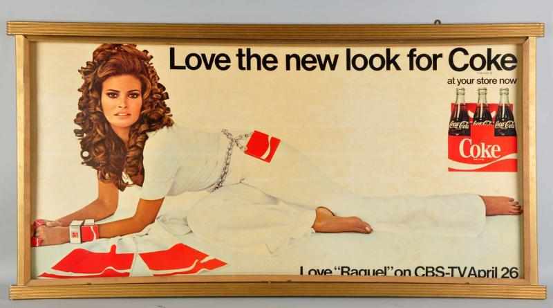 Appraisal: Large Raquel Welch Coca-Cola Horizontal Poster s Mounted in a