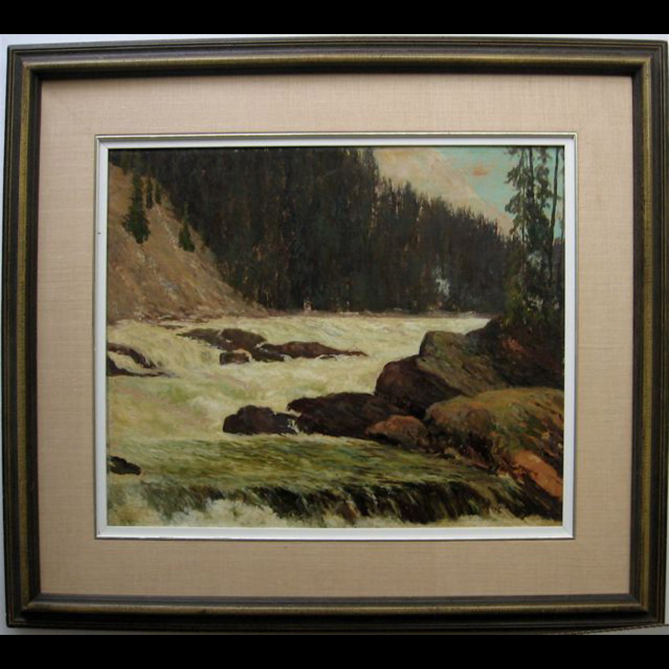 Appraisal: RAPIDS ON THE BOW RIVER ALFRED CROCKER LEIGHTON - CANADIAN