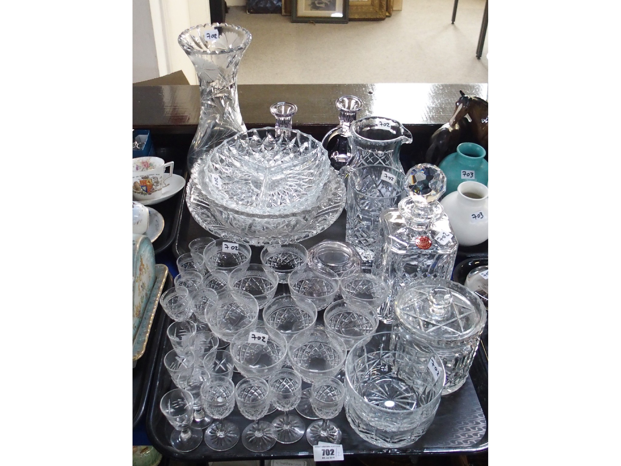 Appraisal: Assorted glassware including drinking glasses decanter vases etc