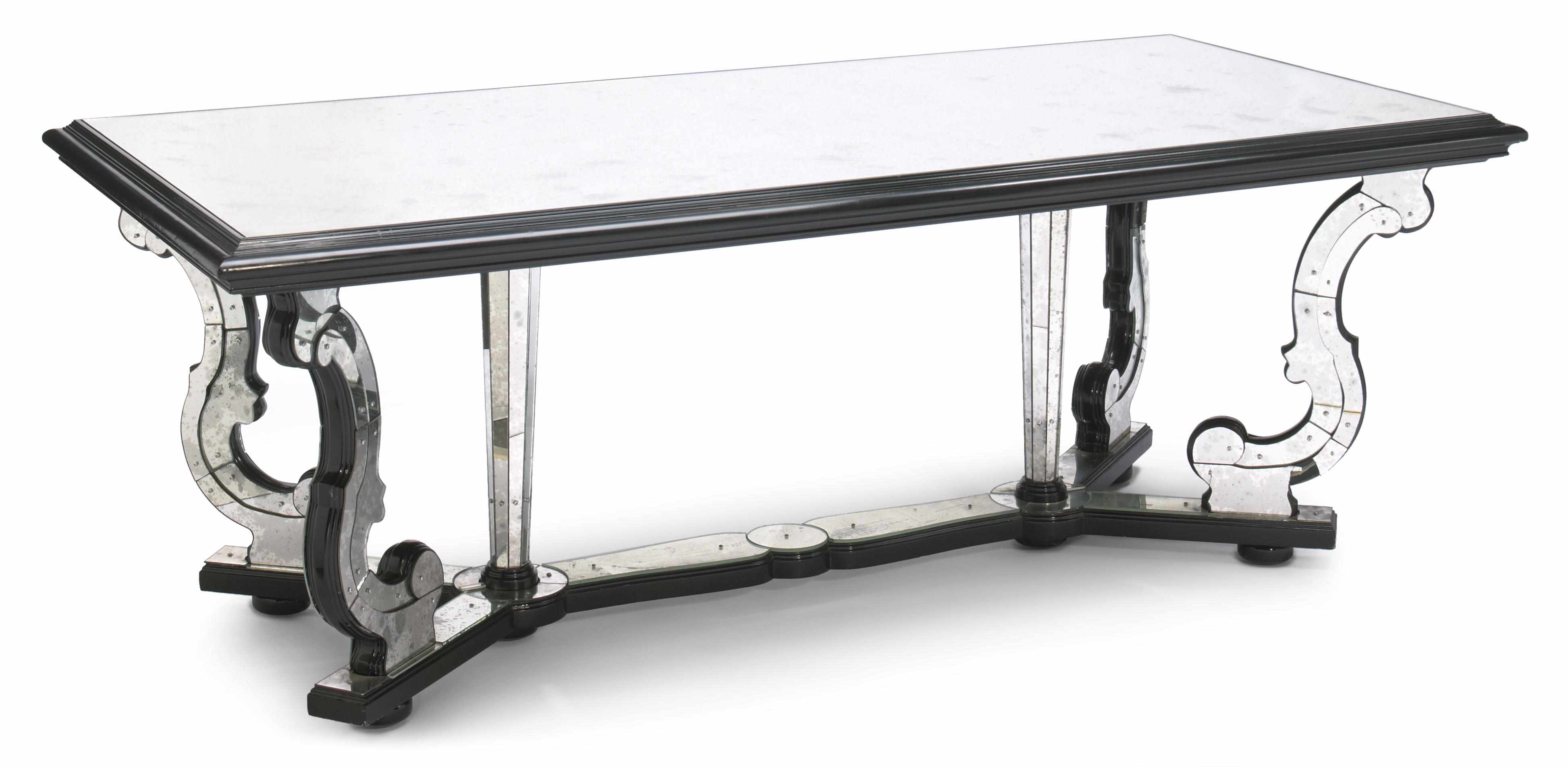 Appraisal: A mirrored and lacquered dining table height in cm length