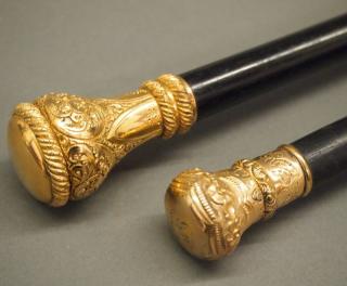 Appraisal: Victorian walking sticks Two late th century Victorian walking sticks