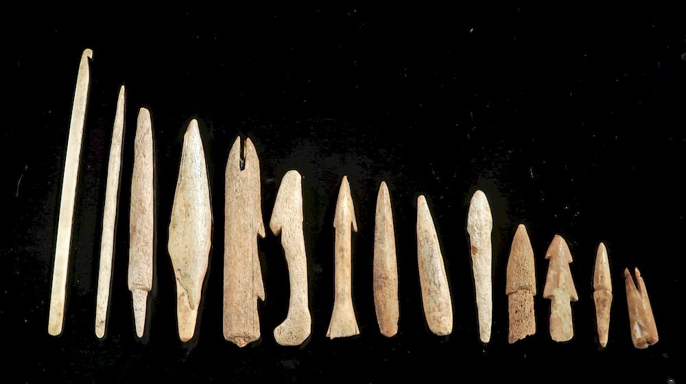 Appraisal: Pre-Contact Alaskan Inuit Bone Tools pieces Originally Listed At Native