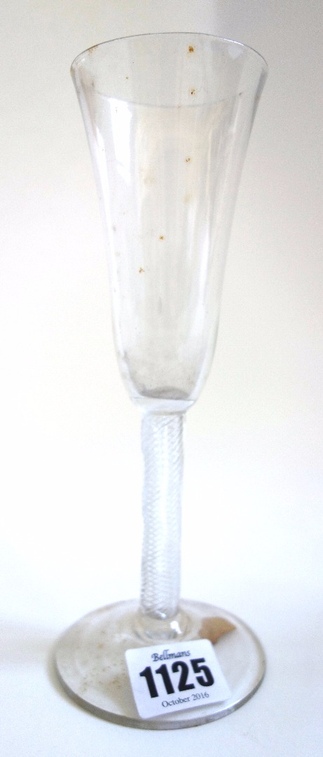 Appraisal: A mid th century ale glass with rounded funnel bowl