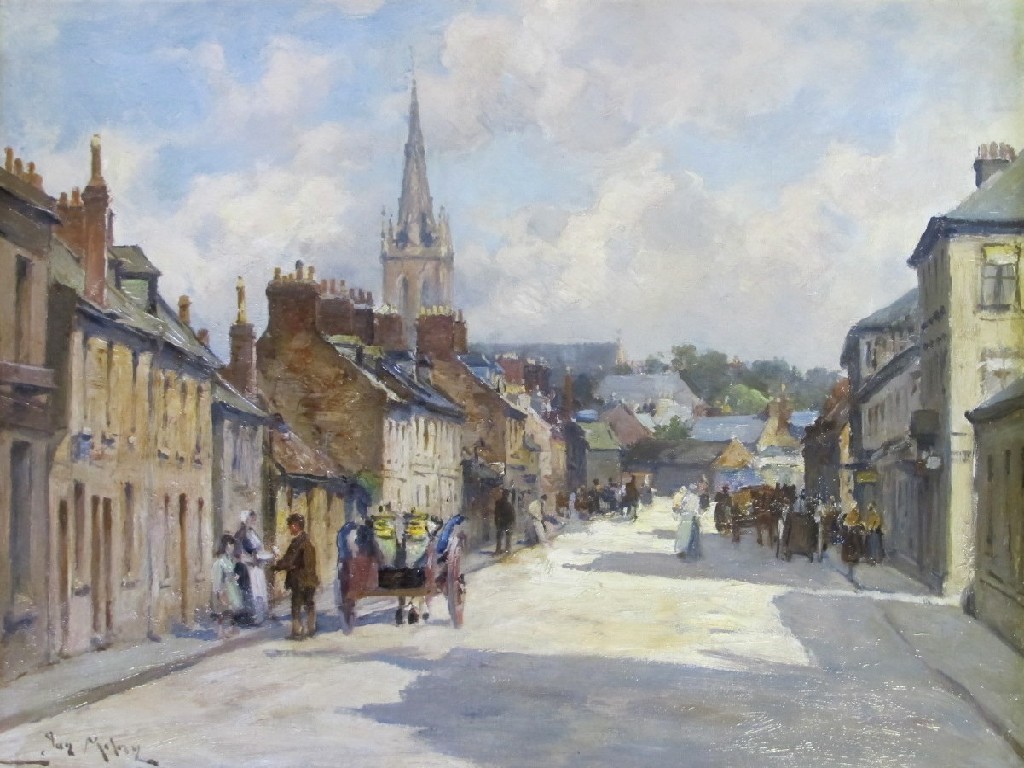 Appraisal: JOSEPH MILNE - MONTROSE STREET SCENE Oil on board signed